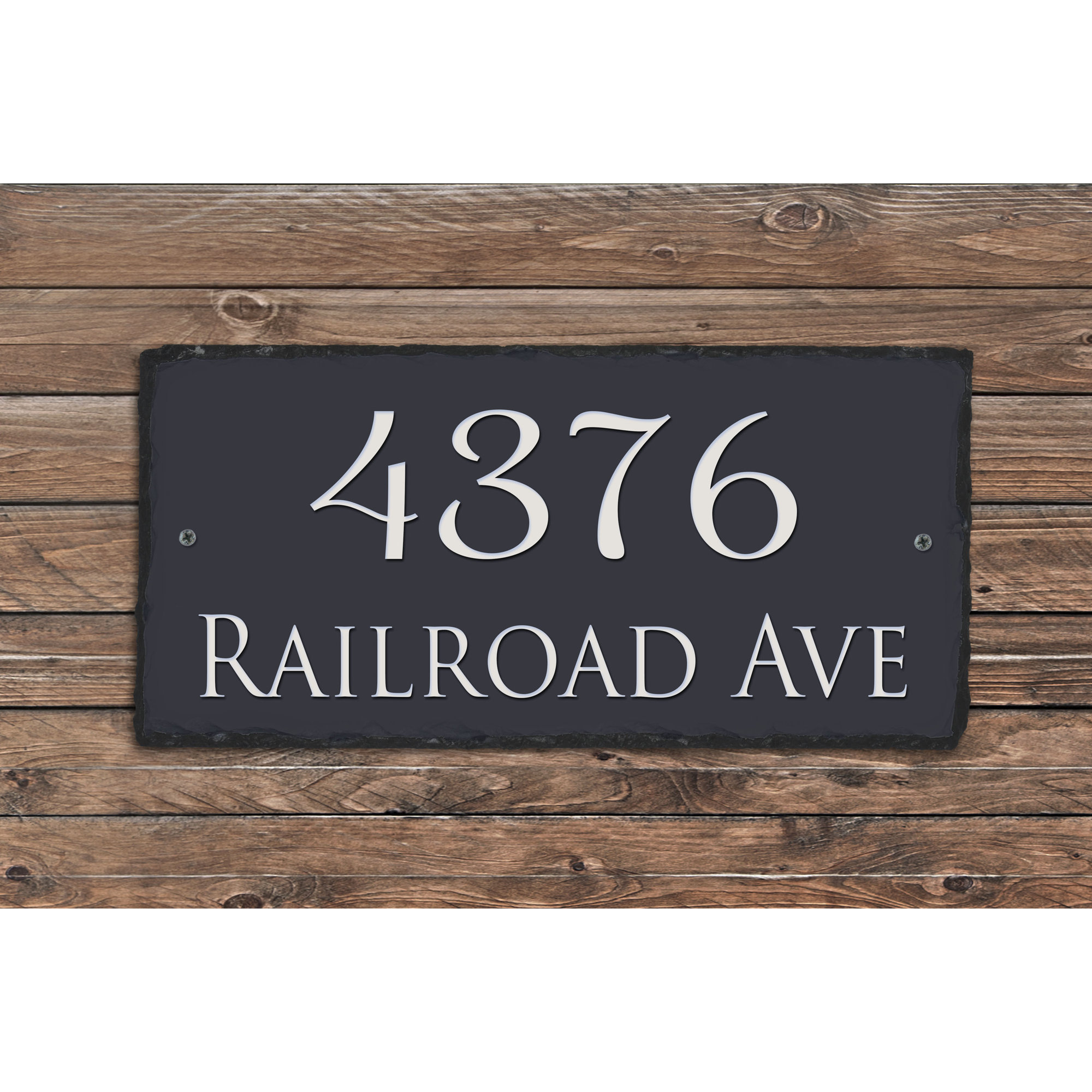 SassySquirrelInk Personalized Slate Home 2Line Wall Address Plaque